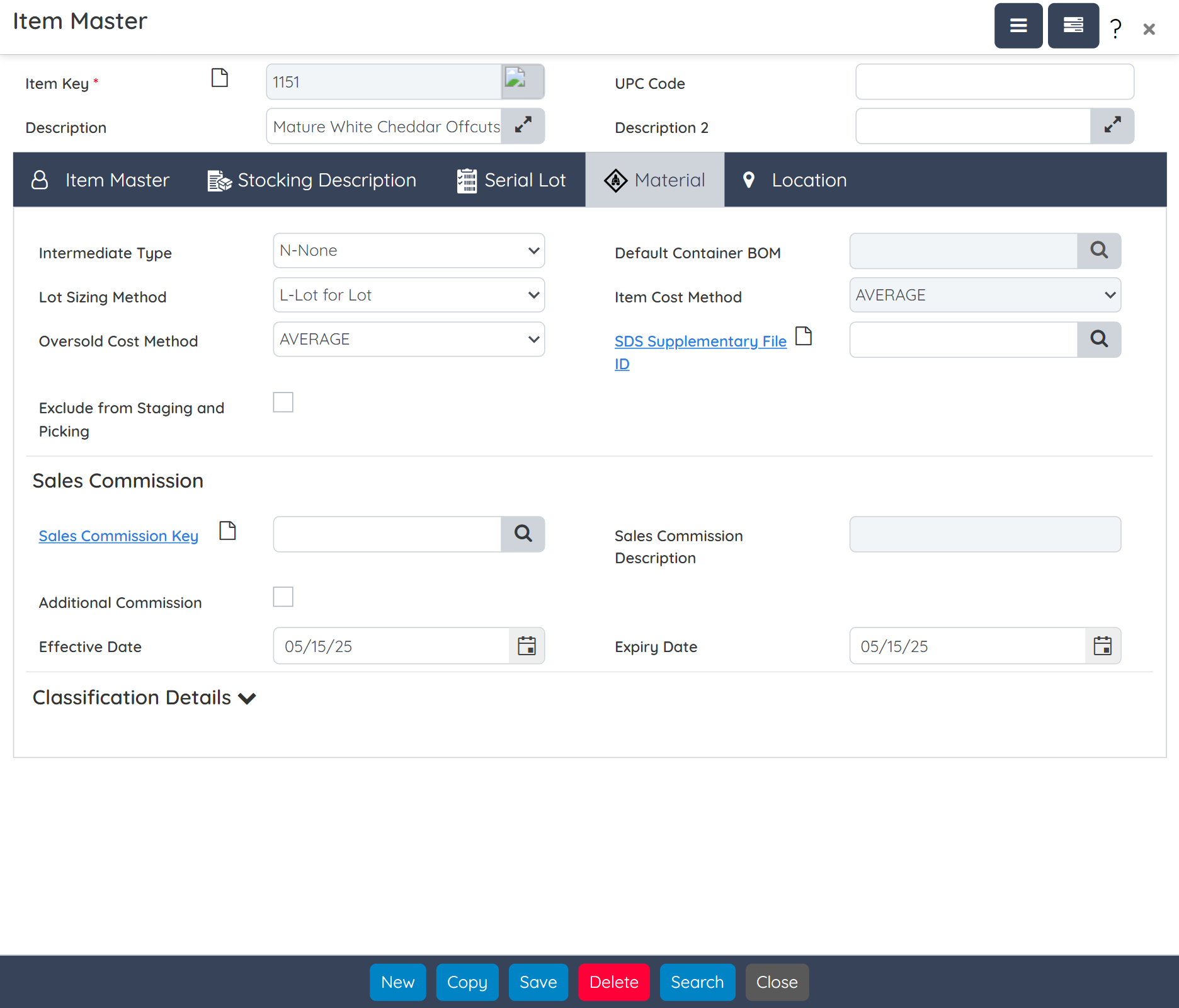 Screenshot of the Inventory-management